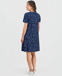 Style & Co Petite Printed Short-Sleeve T-Shirt Dress, Macy's Exclusive