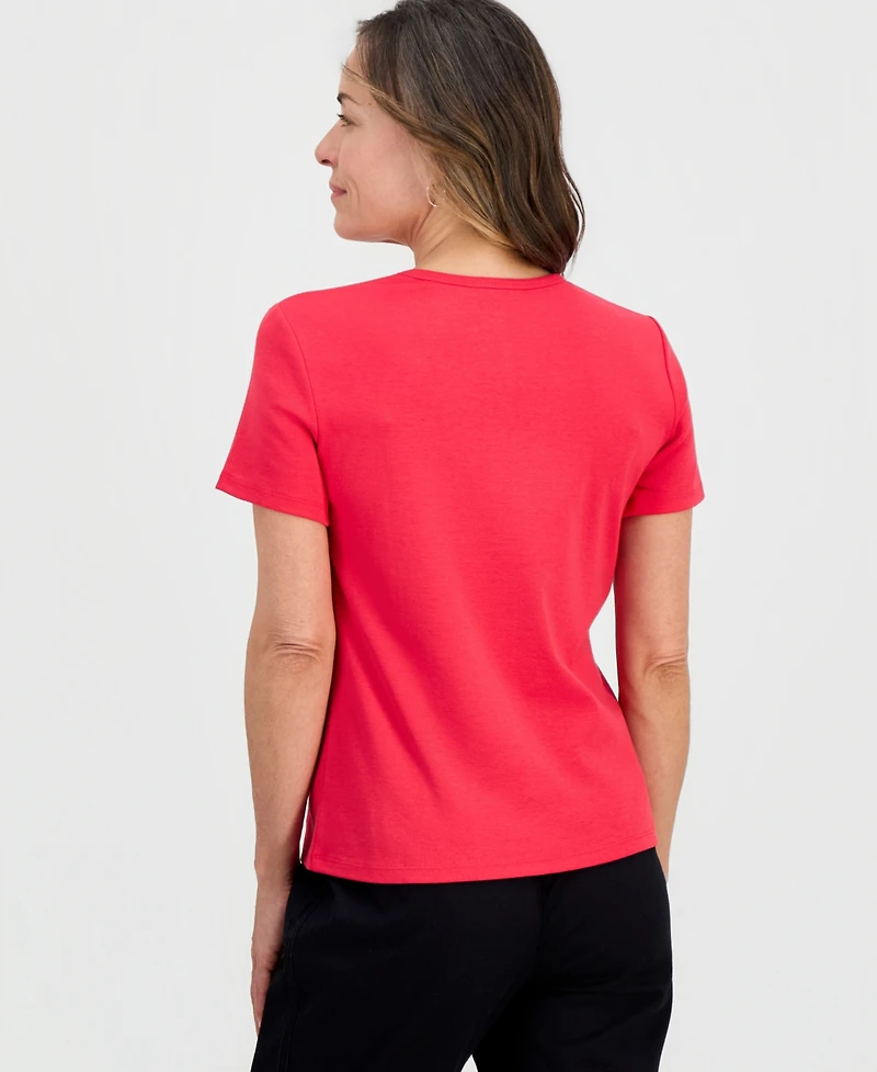 Style & Co Petite Cotton V-Neck Top, Macy's Exclusive