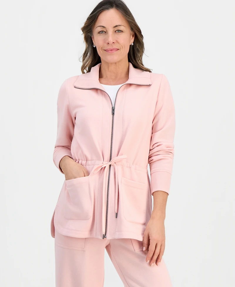 Style & Co Petite Lux Soft Fleece Anorak Knit Jacket, Macy's Exclusive