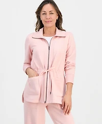 Style & Co Petite Lux Soft Fleece Anorak Knit Jacket, Macy's Exclusive