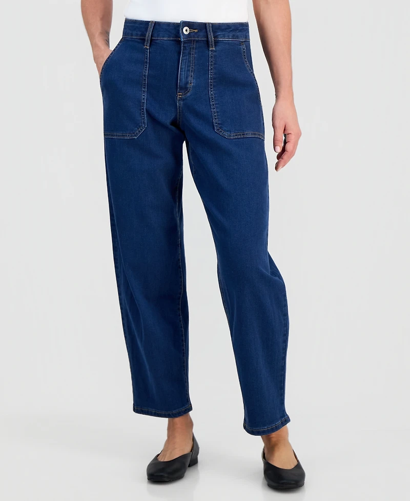 Style & Co Petite High-Rise Tapered Jeans, Created for Macy's