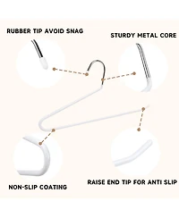 BP4U Open-Ended Heavy Duty Metal Pants Hangers, Space Saving Steel Towel & Scarf Hangers for Jeans, Trousers, Dresses