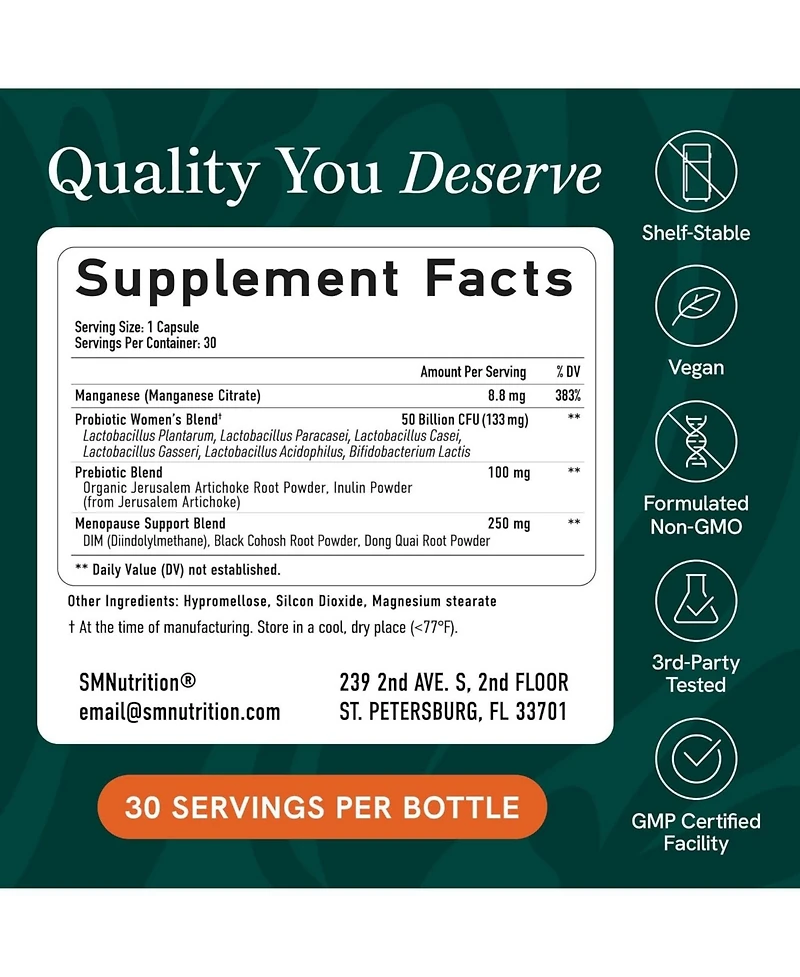 SMNutrition Women's Probiotic Capsules, 30ct