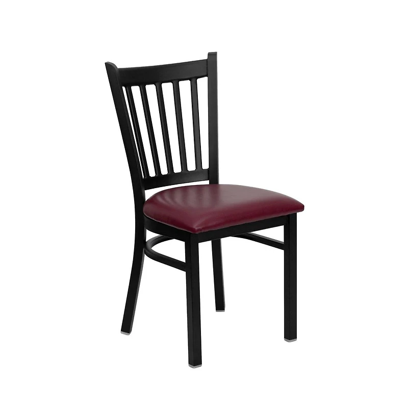 Emma+Oliver 2 Pack Vertical Back Metal Restaurant Chair