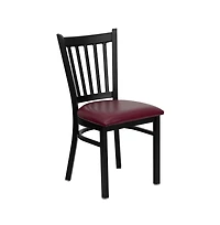 Emma+Oliver 2 Pack Vertical Back Metal Restaurant Chair