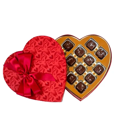 Bixby Chocolate Valentine's Day Heart Shaped Sea Salted Caramel Gift Box Set, 13-Pc.