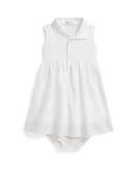 Polo Ralph Lauren Baby Girls' Eyelet Stretch Collar Dress & Bloomers, 2-Piece Set