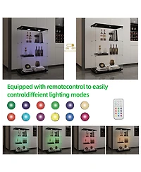 Streamdale Furniture Tempered Glass Display Cabinet w/ Light & Adjustable Feet