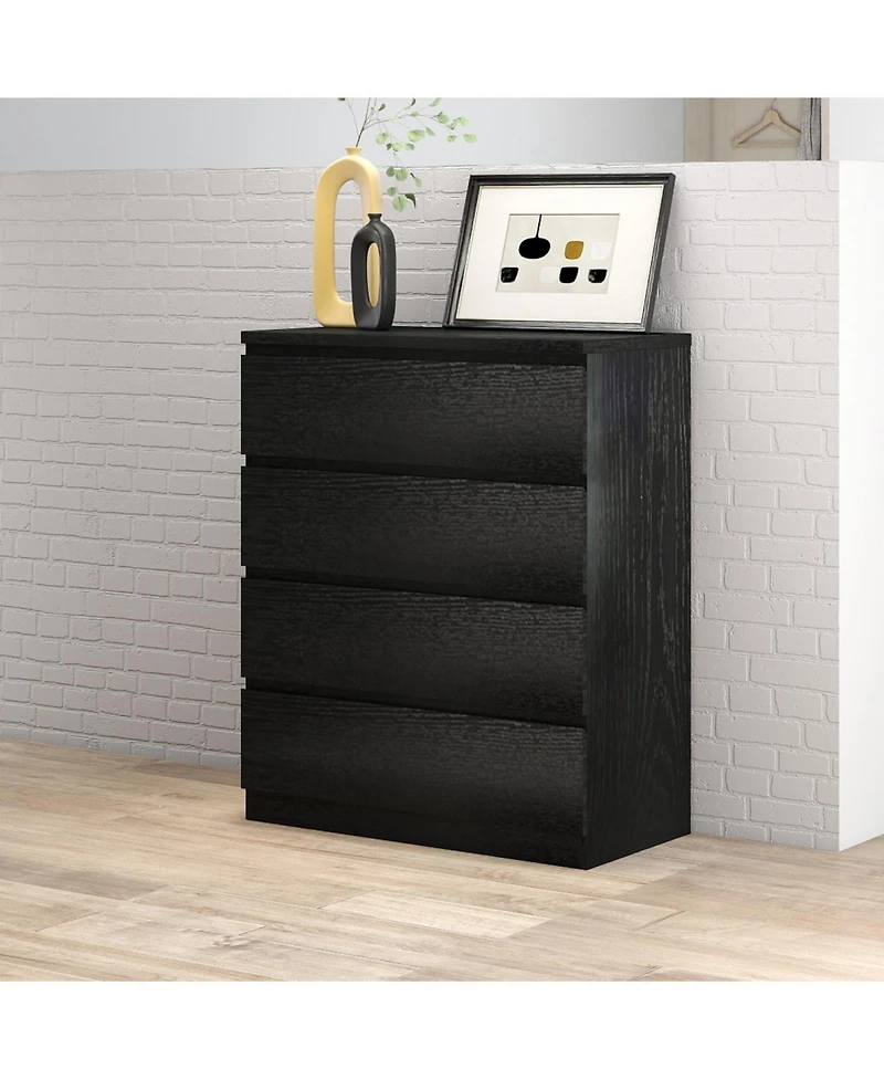 Streamdale Furniture Black 4-Drawer Modern Dresser
