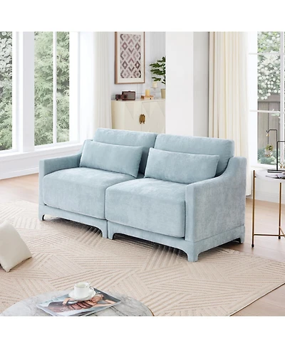 Streamdale Furniture Chenille 2-Seater Sofa - Sky Blue