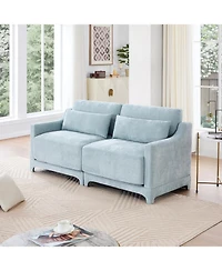 Streamdale Furniture Chenille 2-Seater Sofa - Sky Blue