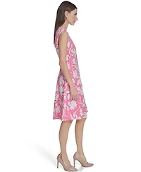Calvin Klein Women's Printed V-Neck Midi Dress