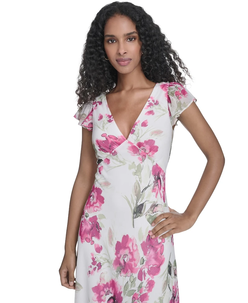 Calvin Klein Women's V-Neck Maxi Dress