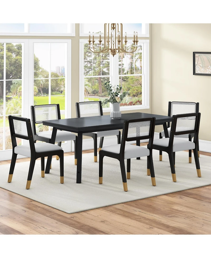 Streamdale Furniture Modern Farmhouse Dining Chairs, Set of 2, Beige