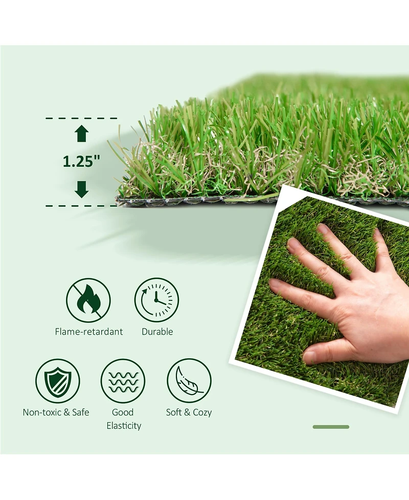 Outsunny Synthetic Indoor / Outdoor Artificial Turf Carpet with Realistic Look