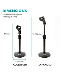 Movo Tmc-3 Adjustable Tabletop Mic Stand with Mic Clip