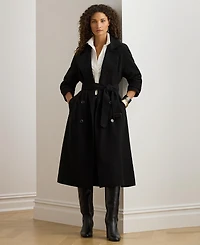 Lauren Ralph Women's Double Breasted Belted Crepe Trench Coat
