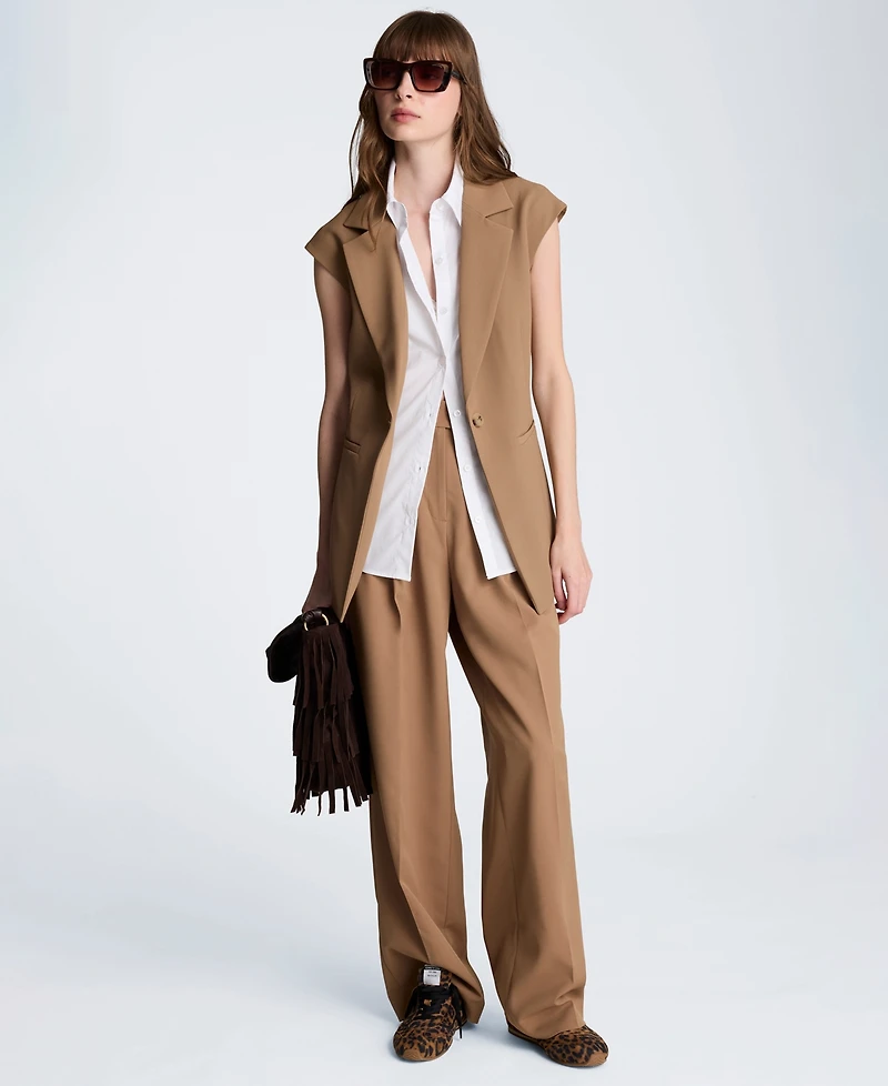 Kenneth Cole Women's Luxe Twill Sleeveless Vest