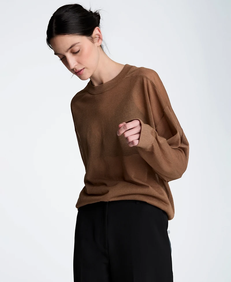 Kenneth Cole Women's Oversized Crewneck Sweatshirt
