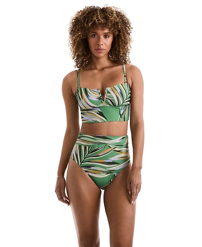 Mimi Flamingo Women's Slit-Neck Bandeau Tankini Top