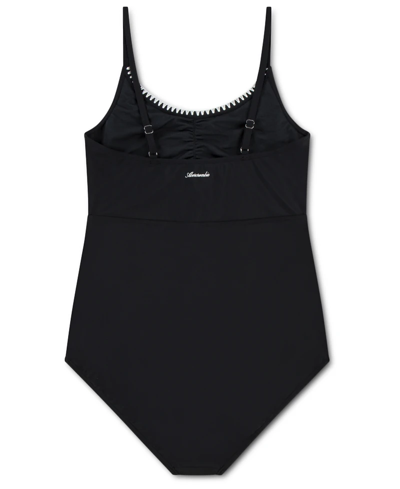 abercrombie kids Girls' 5-17 Cinched Cutout Round Neck One-Piece Swimsuit