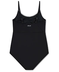 abercrombie kids Girls' 5-17 Cinched Cutout Round Neck One-Piece Swimsuit