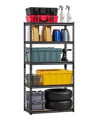 Mecale 5-Tier Storage Shelves, 2000-Lb Capacity, 16"D x 32"W x 62.8"H, Adjustable Metal Utility Rack, Black