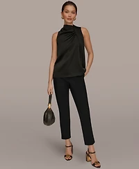 Donna Karan New York Women's Sleeveless Twist-Front Drape Blouse