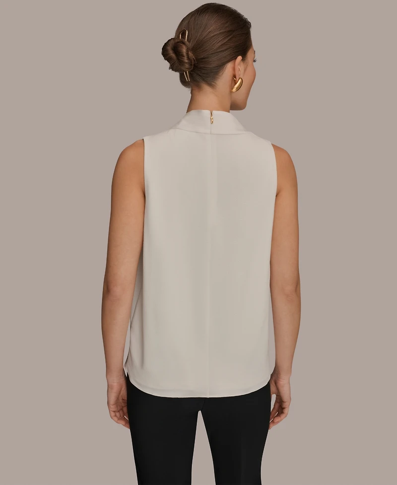 Donna Karan New York Women's Sleeveless Twist-Front Drape Blouse