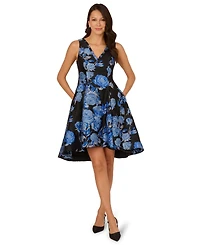 Adrianna Papell Women's V-Neck Midi Dress