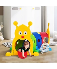Slickblue Caterpillar Crawl Tunnel for Kids, Indoor Outdoor Play Toy
