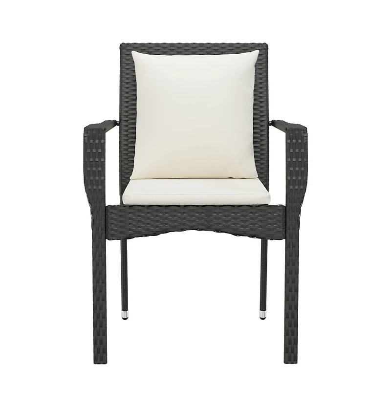 vidaXL Garden Chair Black Pe Rattan Standard Size Durable Garden Chair