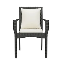 vidaXL Garden Chair Black Pe Rattan Standard Size Durable Garden Chair