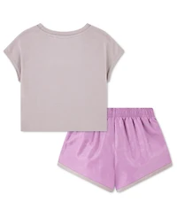Nike Girls' Toddler 2T-4T Lace It Up Crewneck T-Shirt and Shorts, 2-Piece Set