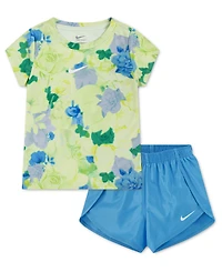 Nike Girls' 4-6X Move With Nature Crewneck T-Shirt and Shorts, 2-Piece Set