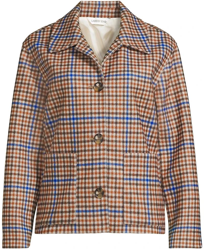 Lands' End Women's Heritage Brushed Print Shirt Jacket