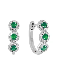 Lali Jewels Sapphire (1/3 ct. t.w.) & Diamond (1/5 Oval Hoop Earrings 14k Rose Gold ( Also White Gold)