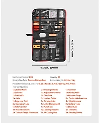 Mecale Leather Working Tools Kit, 61-Piece Leather Craft Set w/ Canvas Storage Bag, Punching, Sewing, Stamping & Sanding