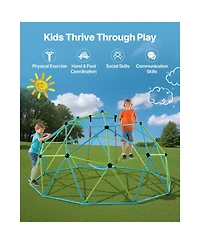 Slickblue Climbing Dome, 10FT Geometric Dome Climber with Swing & Hammock