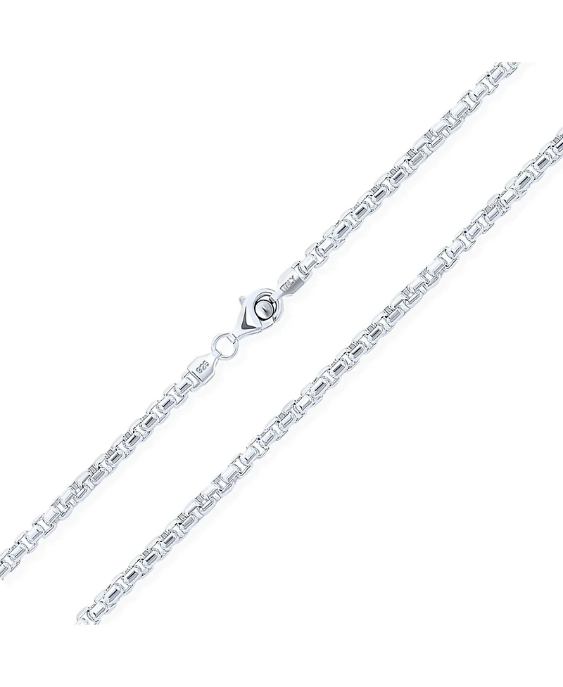 Bling Jewelry Heavy Solid 5MM Thick .925 Sterling Silver Box Link Chain Necklace Made In Italy