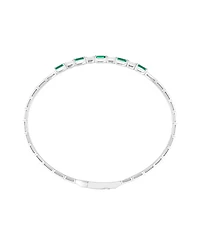 Macy's Lab Grown Emerald (1-1/3 ct. t.w.) And White Sapphire (1/3 Bracelet Sterling Silver (Also Available Ruby)