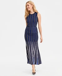 I.n.c. International Concepts Women's Multi-Stripe Sleeveless Sweater, Macy's Exclusive