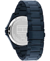 Tommy Hilfiger Men's Quartz Ionic Plated Blue Stainless Steel Bracelet Watch, 42mm