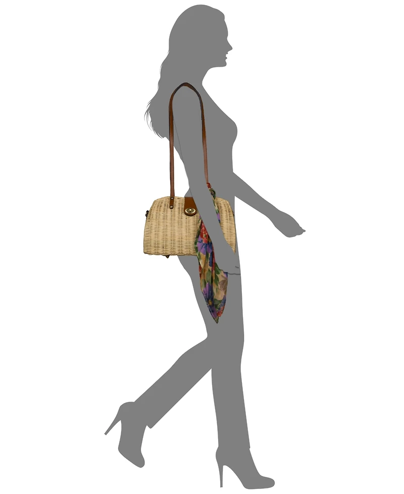 Patricia Nash Isere Small Wicker Scarf Satchel Bag