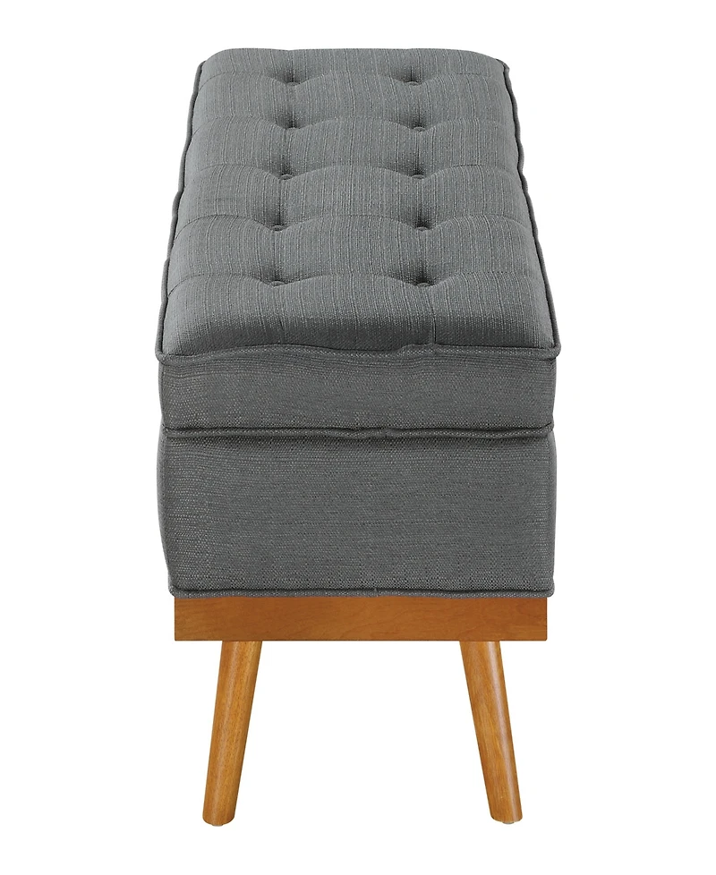 Osp Home Furnishings 18.5" Wood Katheryn Storage Bench with Spice Finish Legs