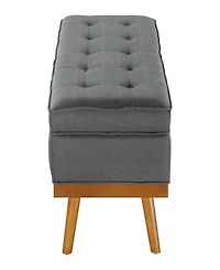 Osp Home Furnishings 18.5" Wood Katheryn Storage Bench with Spice Finish Legs