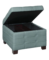Osp Home Furnishings 17.25" Leather Detour Strap Square Storage Ottoman