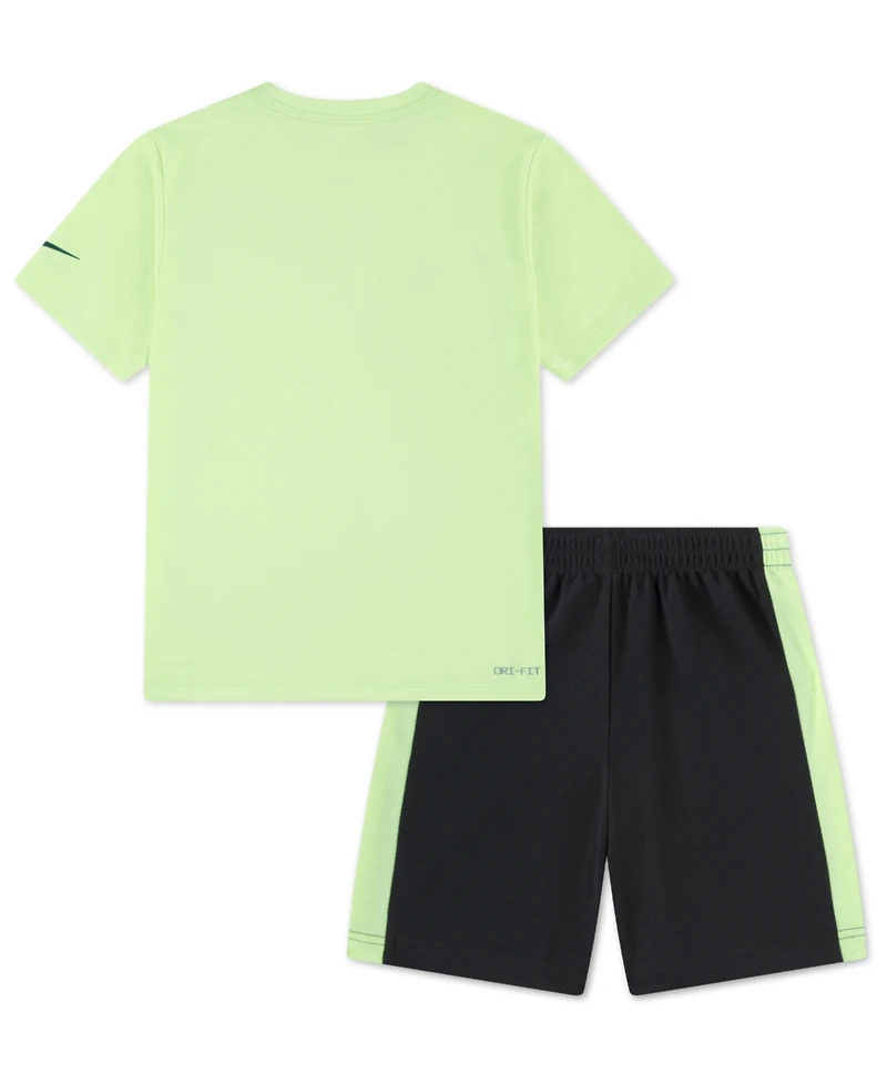 Nike Little Boys Dri-fit Swoosh T-Shirt & Shorts, 2 Piece Set