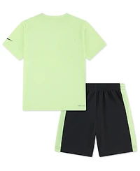 Nike Little Boys Dri-fit Swoosh T-Shirt & Shorts, 2 Piece Set