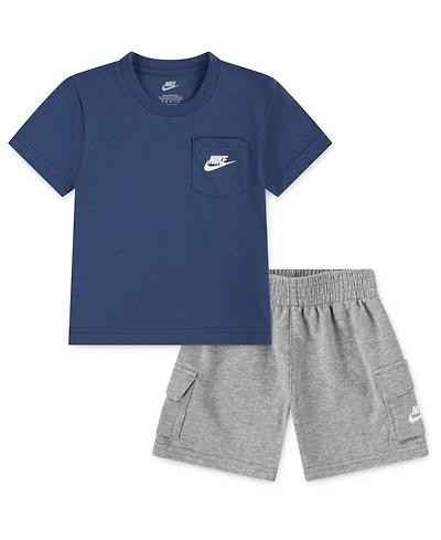 Nike Toddler Boys Pocket T-Shirt & French Terry Shorts, 2 Piece Set